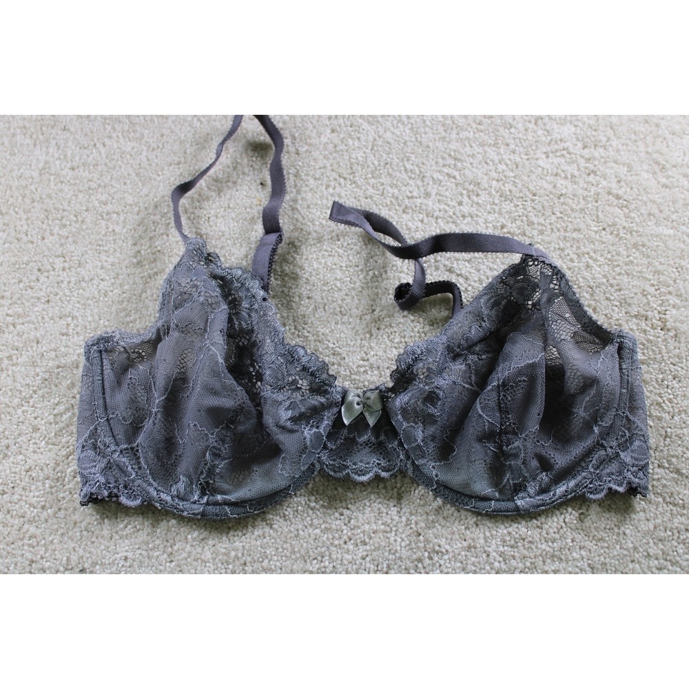 APT. 9 Women's‎ Lace Underwire Bra Gray Size 36D Adjustable Straps